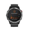 Часы Garmin Fenix 6 Solar серебристые с черным ремешком