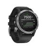 Часы Garmin Fenix 6 Solar серебристые с черным ремешком