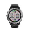 Часы Garmin Fenix 6 серебристые с черным ремешком