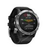 Часы Garmin Fenix 6 серебристые с черным ремешком
