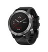 Часы Garmin Fenix 6 серебристые с черным ремешком