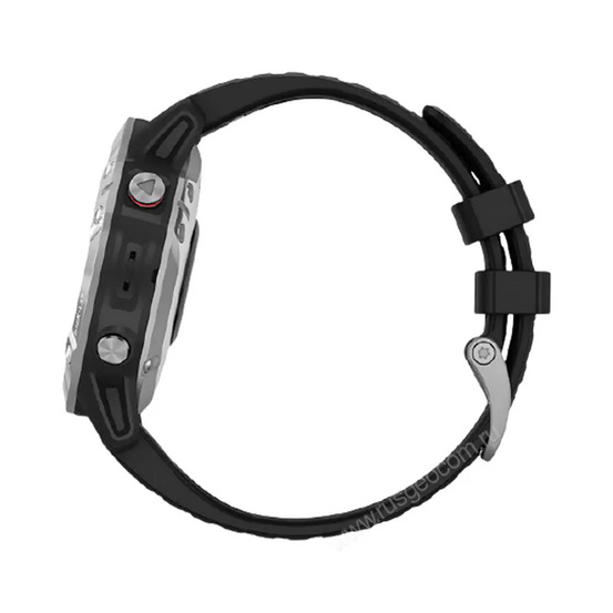 Часы Garmin Fenix 6 серебристые с черным ремешком