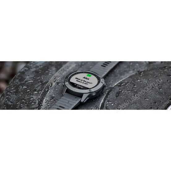 Часы Garmin Fenix 6 серебристые с черным ремешком