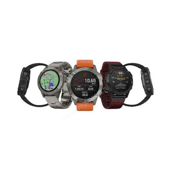 Часы Garmin Fenix 6 серебристые с черным ремешком
