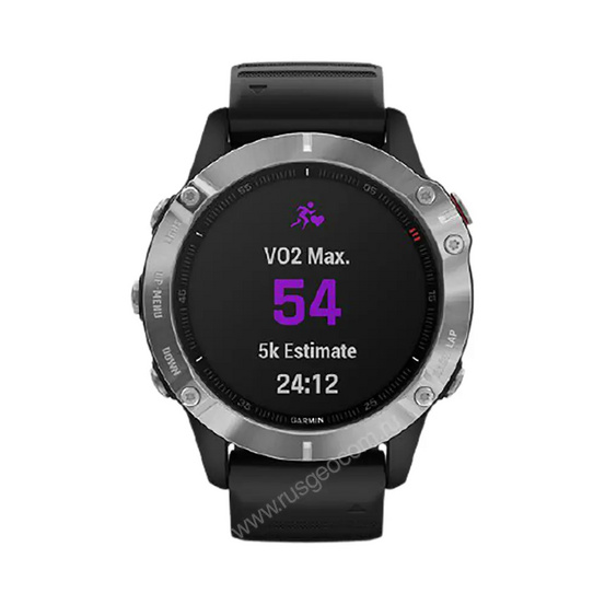Часы Garmin Fenix 6 серебристые с черным ремешком