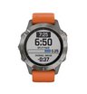 Часы Garmin Fenix 6 Sapphire титановый с оранжевым ремешком