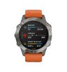 Часы Garmin Fenix 6 Sapphire титановый с оранжевым ремешком