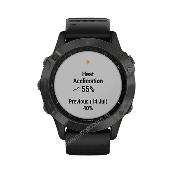 Часы Garmin Fenix 6 Sapphire серые с черным ремешком