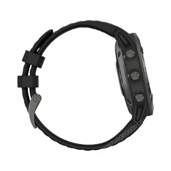 Часы Garmin Fenix 6 Sapphire серые с черным ремешком