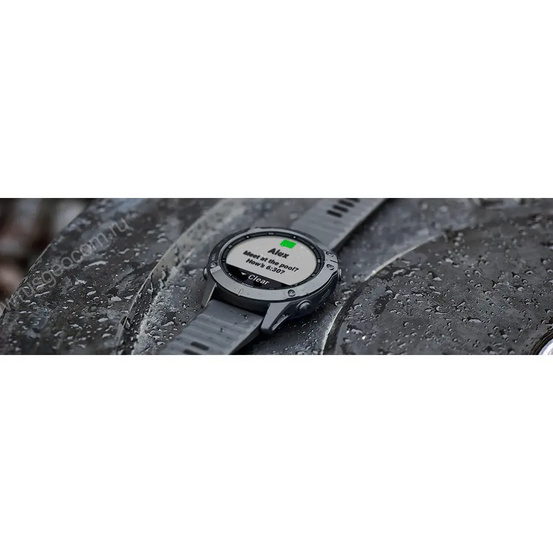 Часы Garmin Fenix 6 Sapphire серые с черным ремешком