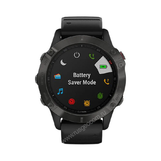 Часы Garmin Fenix 6 Sapphire серые с черным ремешком