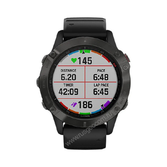Часы Garmin Fenix 6 Sapphire серые с черным ремешком