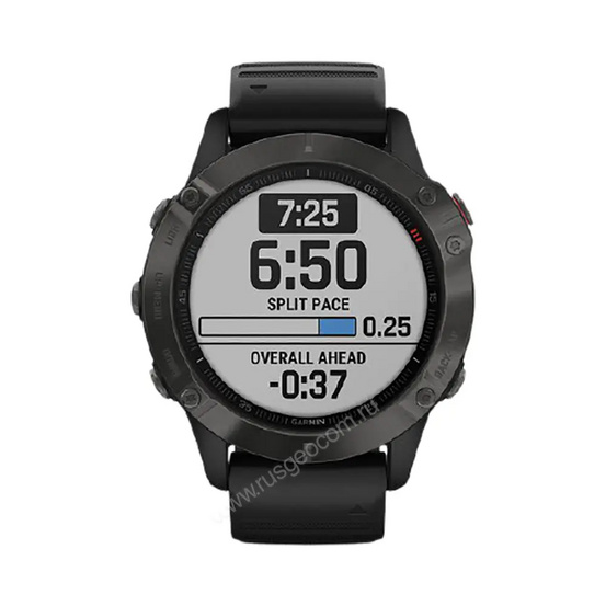 Часы Garmin Fenix 6 Sapphire серые с черным ремешком