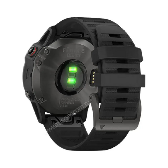 Часы Garmin Fenix 6 Sapphire серые с черным ремешком