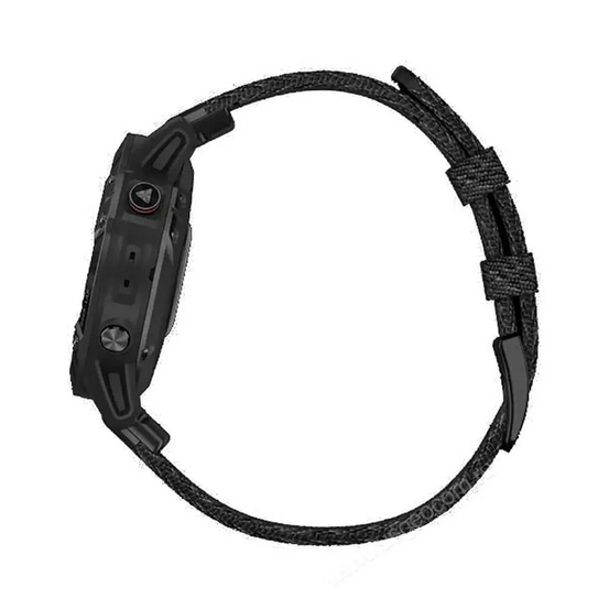 Часы Garmin Fenix 6 Sapphire черный DLC с плетеным черным нейлоновым ремешком