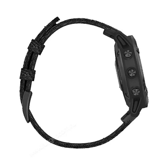 Часы Garmin Fenix 6 Sapphire черный DLC с плетеным черным нейлоновым ремешком