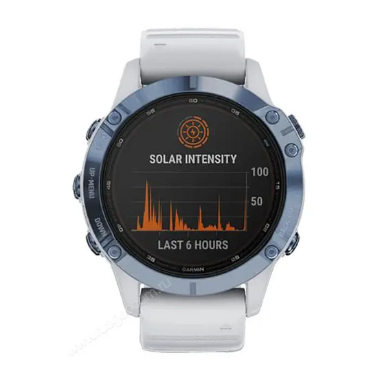 Часы Garmin Fenix 6 Pro Solar синий минерал с белым ремешком
