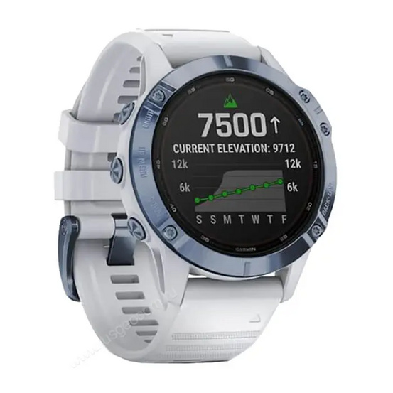 Часы Garmin Fenix 6 Pro Solar синий минерал с белым ремешком