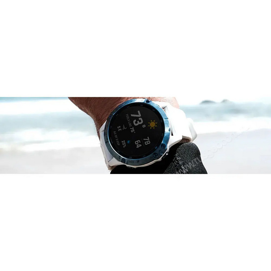Часы Garmin Fenix 6 Pro Solar синий минерал с белым ремешком