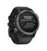 Часы Garmin Fenix 6 Pro Solar серые с черным ремешком