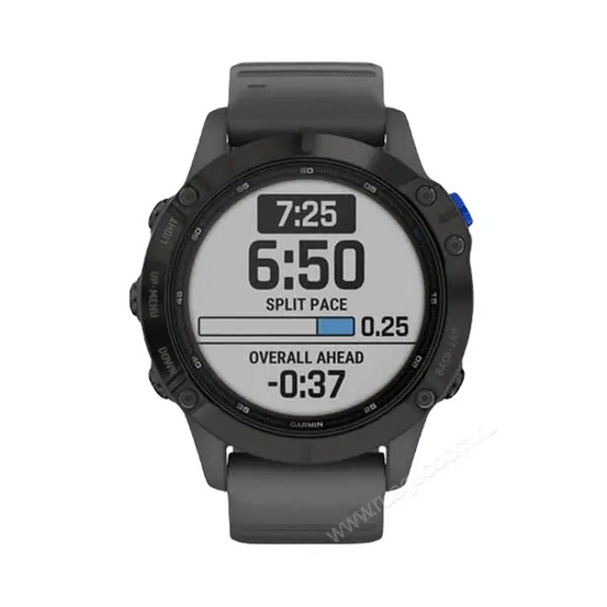 Часы Garmin Fenix 6 Pro Solar черные с серым ремешком