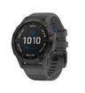 Часы Garmin Fenix 6 Pro Solar черные с серым ремешком