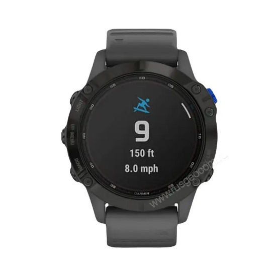 Часы Garmin Fenix 6 Pro Solar черные с серым ремешком