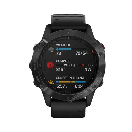 Часы Garmin Fenix 6 Pro черные с черным ремешком