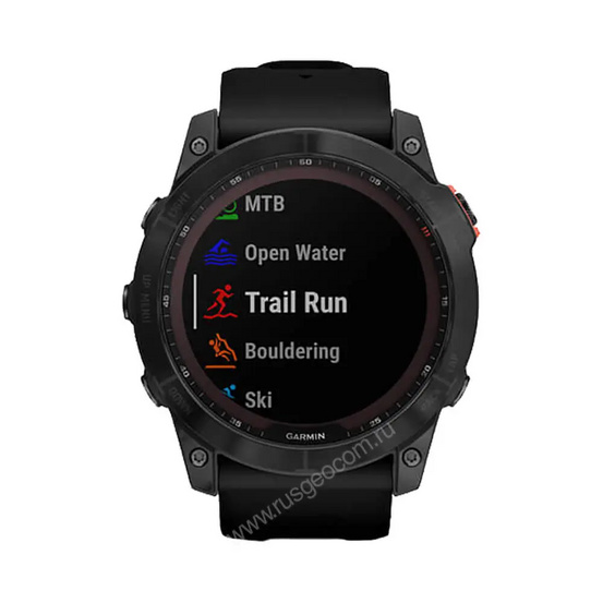 Часы Garmin Fenix 7X Solar серый с черным ремешком