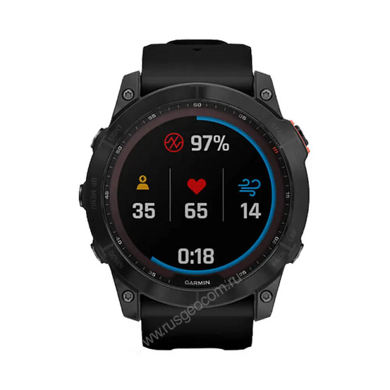 Часы Garmin Fenix 7X Solar серый с черным ремешком