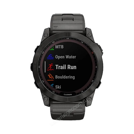 Часы Garmin Fenix 7X Sapphire Solar титановый угольно-серый DLC с угольно-серым титановым DLC браслетом