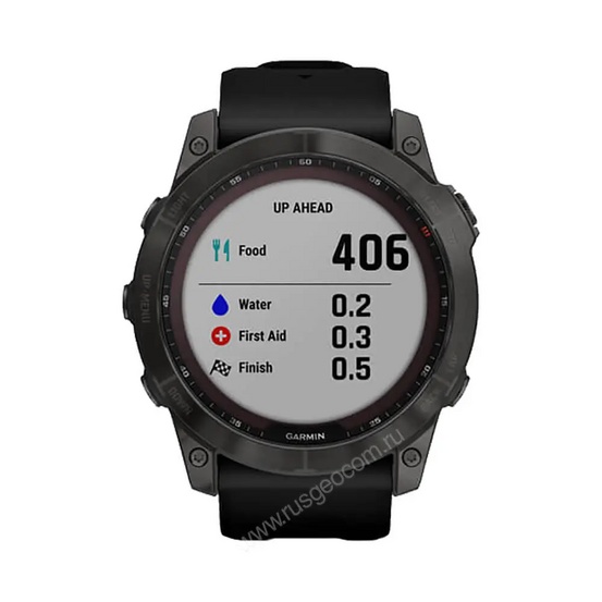Часы Garmin Fenix 7X Sapphire Solar титановый угольно-серый DLC с силиконовым ремешком