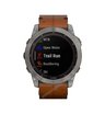 Часы Garmin Fenix 7X Sapphire Solar титановый черный с коричневым кожаным ремешком