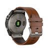 Часы Garmin Fenix 7X Sapphire Solar титановый черный с коричневым кожаным ремешком
