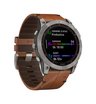 Часы Garmin Fenix 7X Sapphire Solar титановый черный с коричневым кожаным ремешком