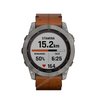 Часы Garmin Fenix 7X Sapphire Solar титановый черный с коричневым кожаным ремешком