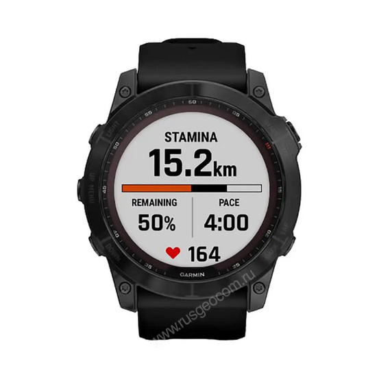Часы Garmin Fenix 7X Sapphire Solar титановый черный DLC с силиконовым ремешком
