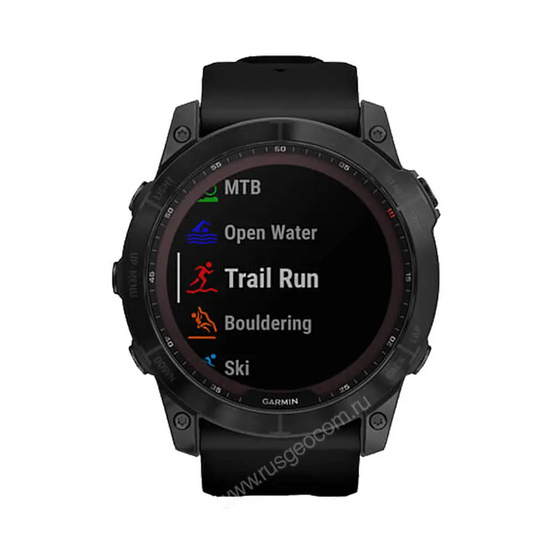 Часы Garmin Fenix 7X Sapphire Solar титановый черный DLC с силиконовым ремешком