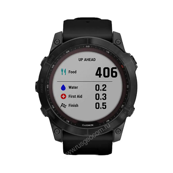 Часы Garmin Fenix 7X Sapphire Solar титановый черный DLC с силиконовым ремешком
