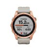 Часы Garmin Fenix 7S Solar цвета розовое золото с песочным силиконовым ремешком