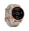 Часы Garmin Fenix 7S Solar цвета розовое золото с песочным силиконовым ремешком