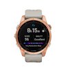 Часы Garmin Fenix 7S Solar цвета розовое золото с песочным силиконовым ремешком