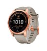 Часы Garmin Fenix 7S Solar цвета розовое золото с песочным силиконовым ремешком