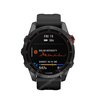 Часы Garmin Fenix 7S Solar серый с черным силиконовым ремешком