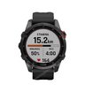 Часы Garmin Fenix 7S Solar серый с черным силиконовым ремешком