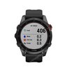 Часы Garmin Fenix 7S Solar серый с черным силиконовым ремешком