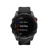 Часы Garmin Fenix 7S Solar серый с черным силиконовым ремешком