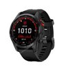 Часы Garmin Fenix 7S Solar серый с черным силиконовым ремешком