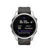 Часы Garmin Fenix 7S серебристый с графитовым силиконовым ремешком