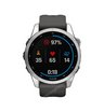Часы Garmin Fenix 7S серебристый с графитовым силиконовым ремешком